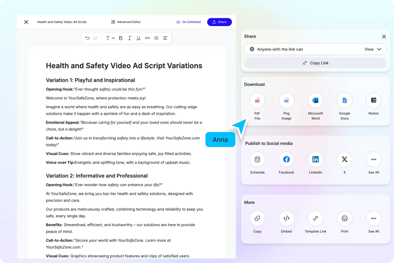 Free AI Video Ad Script Generator, Online Ad Script Writing Tool